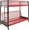 Vente-unique - MODULO Bett Metall SchwarzRot - B 96 cm x H 170 cm x L 198 cm Bild 4