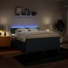 vidaXL Boxspringbett mit Matratze Blau 180x200 cm Stoff 3289855 Bild 5