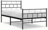 vidaXL Bettgestell mit Kopf- und Fußteil, Metall, Schwarz, 107x203 cm Bild 2