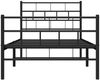 vidaXL Bettgestell mit Kopf- und Fußteil, Metall, Schwarz, 107x203 cm Bild 5