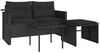 vidaXL 3-tlg. Garten-Sofagarnitur mit Kissen Schwarz Poly Rattan 365458 Bild 2