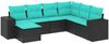 vidaXL 7-teiliges Gartensofa-Set mit Kissen, schwarzes Polyrattan 3222896 Bild 2