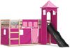vidaXL Etagenbett mit Rutsche und Gardinen Rosa 80x200 cm 3284199 Bild 2