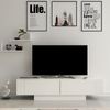 Calicosy 'MATERA' TV-Möbel mit 2 Türen und 2 weißen Wandregalen, Länge 150 cm - Weiß Bild 3