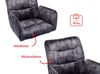 Esszimmerstuhl 4er Set drehbar Samt mit Metallgestell in Anthrazit Modern Elegant Drehstuhl Polsterstuhl mit Armlehnen, 59 x 91 x 49 cm Bild 3