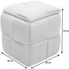 Hocker HWC-Q47, Sitzhocker Ottomane Polsterhocker Pouf, Deckel Staufach Stoff Cord (260g/m²) 43x40x40cm ~ creme Bild 3