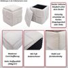 Hocker HWC-Q47, Sitzhocker Ottomane Polsterhocker Pouf, Deckel Staufach Stoff Cord (260g/m²) 43x40x40cm ~ creme Bild 2
