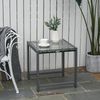 Outsunny Gartentisch Polyrattan Gartentisch mit Hartglas Bild 3