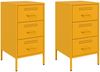 vidaXL Nachttische 2 Stk. Senfgelb 36x39x68 cm Stahl 843085 Bild 2