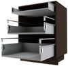 Feldmann-Wohnen Auszugsunterschrank Kvantum (Schubladen mit Teilauszug, Selbsteinzug und Soft-Close-Funktion, 1-St, Fronten mit dekorativen Fräsungen und leicht abgerundeten Ecken) 60 x 50 x 82 cm lava - vanille (Q-D3M/60) Bild 2