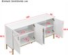 Merax Sideboard mit 4 Türen – Stilvolles Design in Weiß & Gold, MDF-Korpus mit Metallbeinen, große Kapazität, höhenverstellbare Regale Bild 4