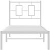vidaXL Metallbett ohne Matratze mit Kopfteil Weiß 75x190 cm 374280 Bild 5