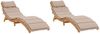 vidaXL Sonnenliegen mit Auflagen 2 Stk. Taupe Massivholz Akazie 3214836 Bild 2