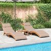 vidaXL Sonnenliegen mit Auflagen 2 Stk. Taupe Massivholz Akazie 3214836 Bild 3