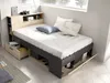 Vente-unique - LEANDRE Bett Holz, Platte GrauBeige - B 129,6 cm x H 95 cm x L 217,3 cm Bild 4