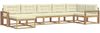 vidaXL Outdoor-Sofagarnitur mit Kissen 7 pcs Weiß und Creme 3386764 Bild 2