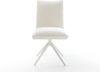 Drehstuhl Lelio-Flex Bouclé Soft Beige Kreuzgestell breit Weiß 360° drehbar Wippfunktion Taschenfederkern Bild 2