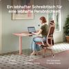 Desktronic HomeOne Elektrisch höhenverstellbarer Schreibtisch 120x60cm Rosa/Rosa mit Memory-Funktion, Anti-Kollisions Technologie, USB-A und USB-C-Ladeanschlüssen Bild 2
