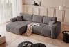 Ecksofa Schlafsofa Sofa LEROS XL in Stoff Manila Grau Ottomane Links Bild 2