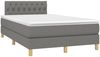 vidaXL Boxspringbett mit Matratze und LED-Beleuchtung, Stoff dunkelgrau, 120x190 cm Bild 4