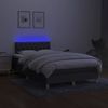 vidaXL Boxspringbett mit Matratze und LED-Beleuchtung, Stoff dunkelgrau, 120x190 cm Bild 3