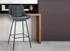 4er Set Barhocker VISEN - Kunstleder Grau 49x56x105 cm | Barstuhl Mit Lehne Drehbar Tresenhocker Tresenstuhl Kneipenhocker Kneipenstuhl Bild 4
