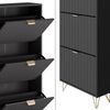 Schuhschrank Helge Schwarz 60 x 166.7 cm 4 Fächer Vicco Bild 5