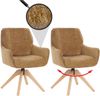2er-Set Esszimmerstuhl HWC-Q37, Küchenstuhl drehbar Auto-Return, Stoff (680g/m²) Chenille Öko-Tex Holz MVG ~ senfgelb Bild 1