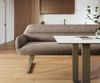 Esszimmerbank Taya-Flex 300 cm Strukturstoff Soft Taupe Kufengestell flach Effektfinish Titan Taschenfederkern Bild 2