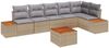 vidaXL Gartensofa-set mit Kissen 7 pcs Beige Poly Rattan 3348101 Bild 2