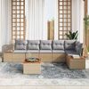 vidaXL Gartensofa-set mit Kissen 7 pcs Beige Poly Rattan 3348101 Bild 3
