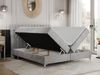Boxspringbett mit 2 Bettkästen Matratze und Topper - MILEN - 180x200cm - Hellgrau Velours - H4 Bild 2