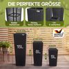 Casaria Poly Rattan Blumentopf mit Wasserabfluss Schwarz - 3er Set Bild 3
