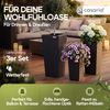 Casaria Poly Rattan Blumentopf mit Wasserabfluss Schwarz - 3er Set Bild 2