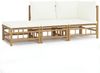 vidaXL 3-tlg. Garten-Lounge-Set mit Kissen Creme Bambus 3155204 Bild 2