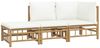 vidaXL 3-tlg. Garten-Lounge-Set mit Kissen Creme Bambus 3155204 Bild 3