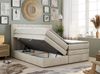 Boxspringbett mit LED Kopfteil und Topper - GOLD-5-KING - 120x200cm - Beige Velours - H4 Bild 2