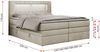 Boxspringbett mit LED Kopfteil und Topper - GOLD-5-KING - 120x200cm - Beige Velours - H4 Bild 5