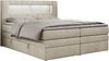 Boxspringbett mit LED Kopfteil und Topper - GOLD-5-KING - 120x200cm - Beige Velours - H4 Bild 3
