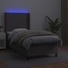 vidaXL Boxspringbett mit Matratze & LED Grau 80x200 cm Kunstleder 3139233 Bild 3