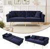 2-Sitzer Schlafsofa H 70 x T 173 x B 75 cm mit Liegefläche 147 x 85 cm aus Samt, 3-stufig verstellbar Bild 2