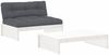 vidaXL 2-tlg. Garten-Lounge-Set mit Kissen Weiß Massivholz 3186131 Bild 2