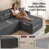 VASAGLE Ecksofa, modulares Sofa 244 cm breit, vakuumverpackt, Schlafsofa, keine Montage erforderlich, mit großer Chaiselongue rechts, für Wohnzimmer, Gästezimmer, schiefergrau Bild 3