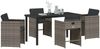 vidaXL Garten Essgruppe 5 pcs Grau Poly-Rattan 3380694 Bild 3