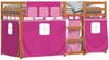Etagenbett mit Vorhängen Rosa 90x200 cm Massivholz Kiefer 3283948, Braun, 80x200 cm Bild 4