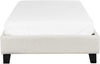 Bett mit Lattenrost ROANNE 90 x 200 cm Stoff Helles Beige Bild 5