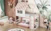 Hausbett Rosa Mit Dachdesign 90x200 Massivholz Sicherheitsgitter 120kg Tragkraft Etagenbett Kinderzimmer Spielbett Eisdielen Design Bild 3