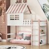 Hausbett Rosa Mit Dachdesign 90x200 Massivholz Sicherheitsgitter 120kg Tragkraft Etagenbett Kinderzimmer Spielbett Eisdielen Design Bild 2
