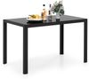 Esstisch Glas Küchentisch für 4 Personen Esszimmertisch mit Metallrahmen quadratischer Tisch Küchenmöbel für Esszimmer 120 x 70 x 75 cm Schwarz Bild 1