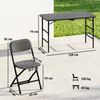 Verstellbarer Gartentisch und 4 Klappstühle aus HDPE mit Holzoptik, Dunkelgrau Bild 5